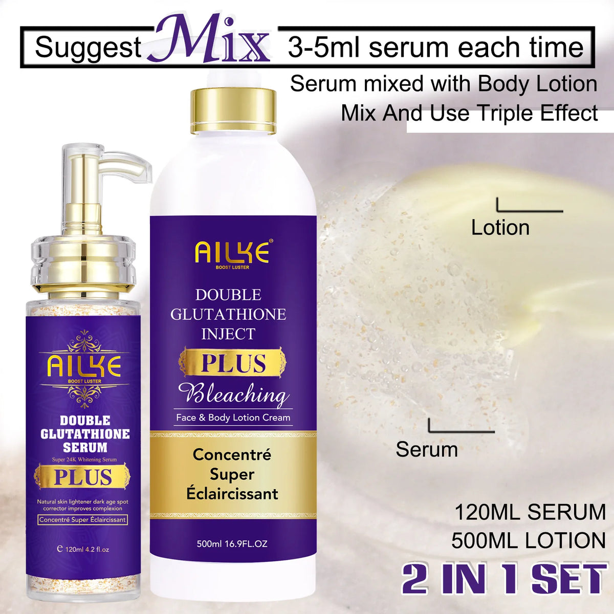 Ailke Glutathione Plus Skin Whitening Care Set Brightens Complexion