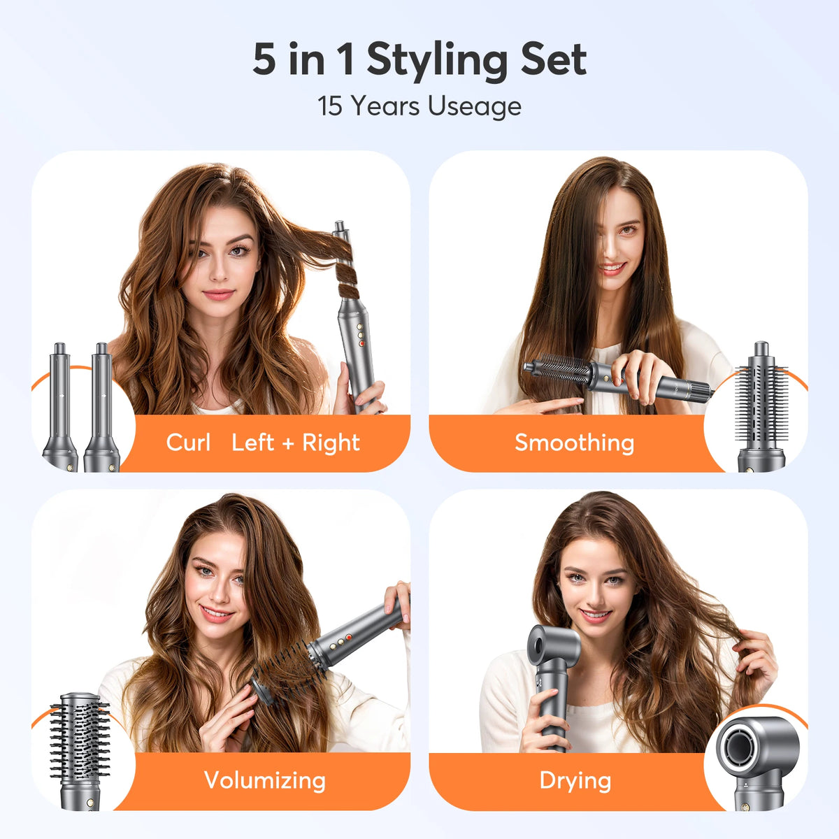 Bopcal Multifunctional Hot Air Comb Hair Dryer With Anion Technology