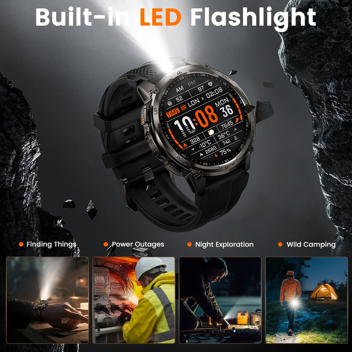 KOSPET T4C Rugged Smartwatch With GPS Fitness Health Tracking