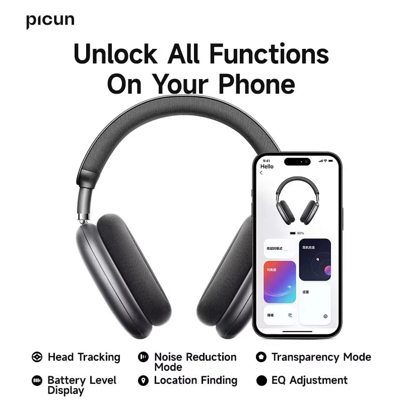 Picun F8 Pro Wireless Headphones With Active Noise Cancellation