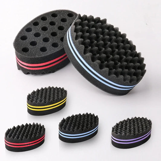 Oval Double Sided Twist Hair Sponge Brush For Natural Braids
