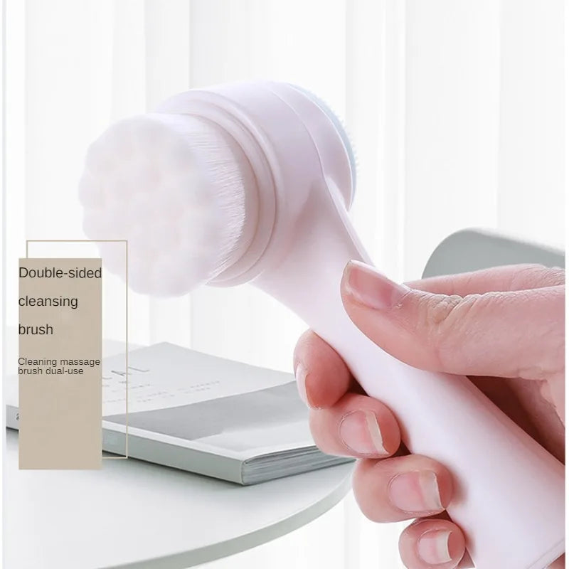 Double Sided Silicone Facial Cleansing Brush For Pore Cleaning