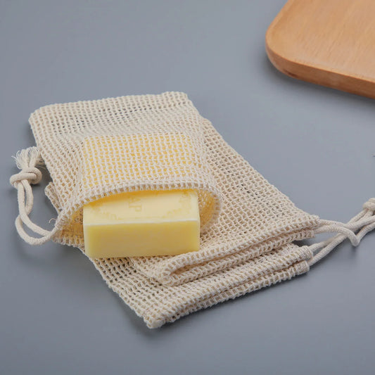 Natural Cotton Soap Saver Bags For Gentle Lathering And Care