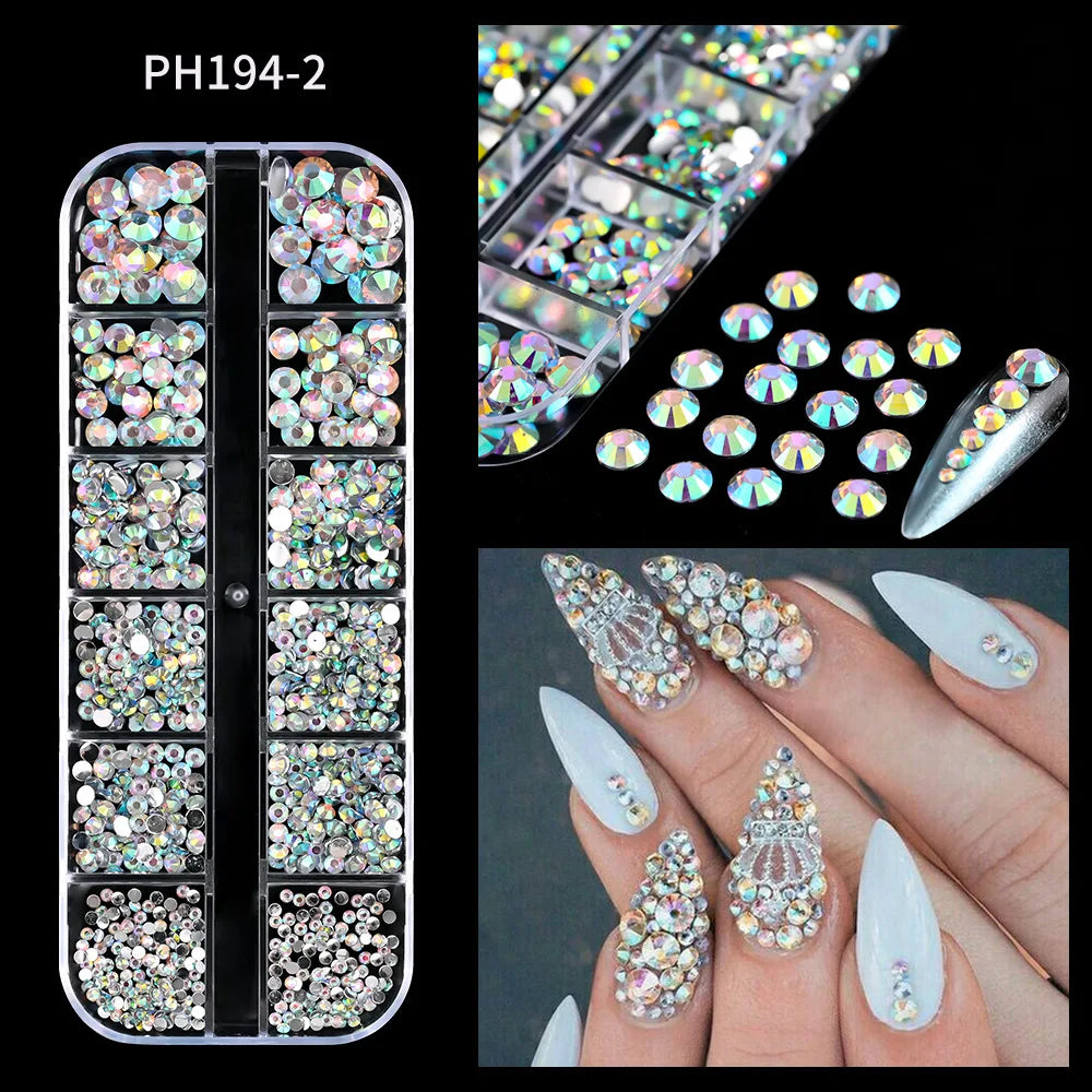 AB Crystal Nail Art Rhinestones Kit With Decoration Tools