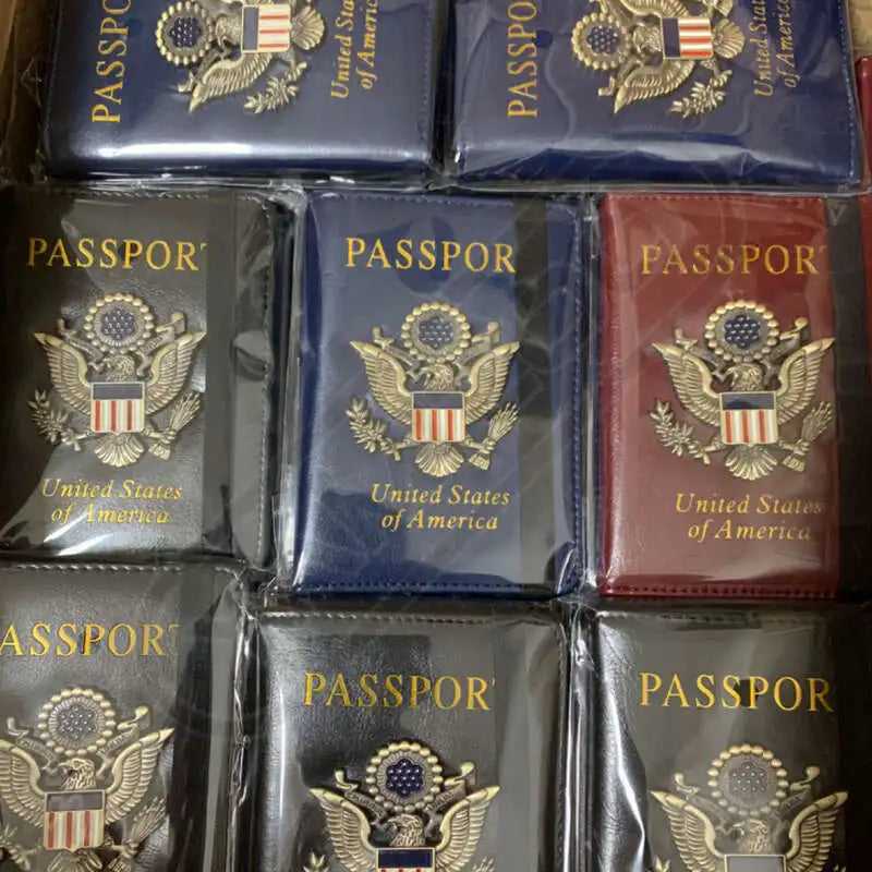Portable Rfid Blocking Pu Leather Passport Travel Wallet Case