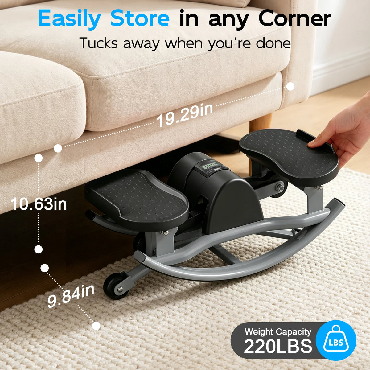 Intelligent Swing Stepper With Digital Display And Resistance Bands