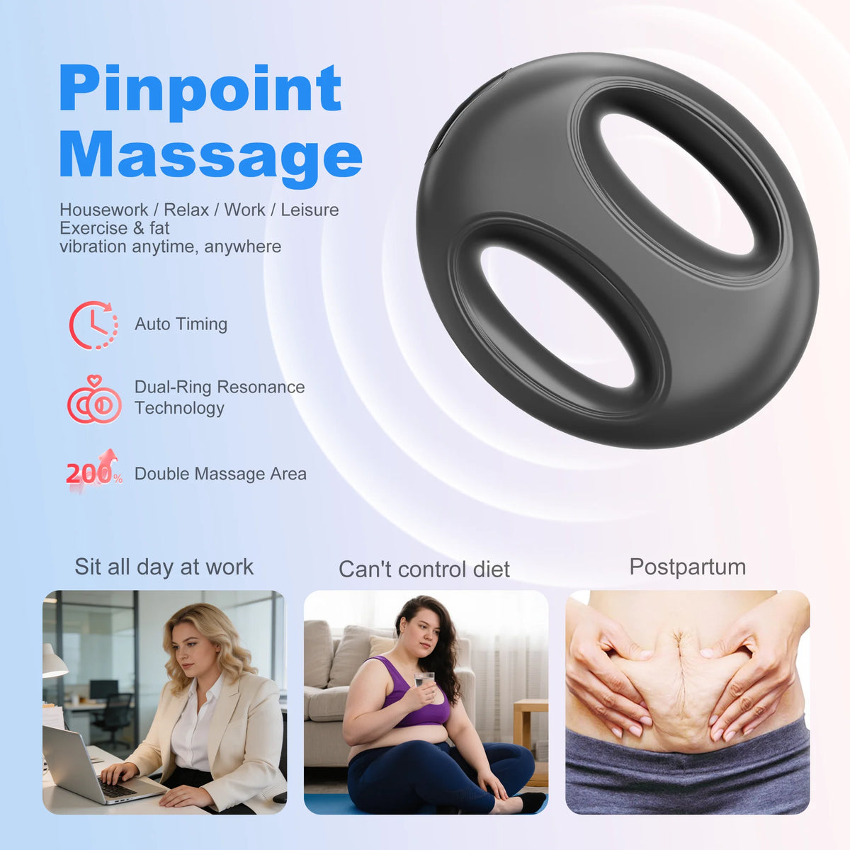 Leercon Portable Mini Fascia Ring Massager For Deep Muscle Relief