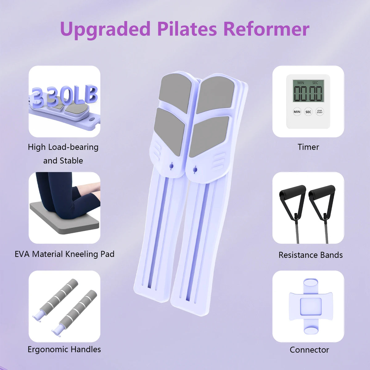 WSUEL 7-In-1 Pilates Reformer Portable Ab Trainer With Resistance Bands