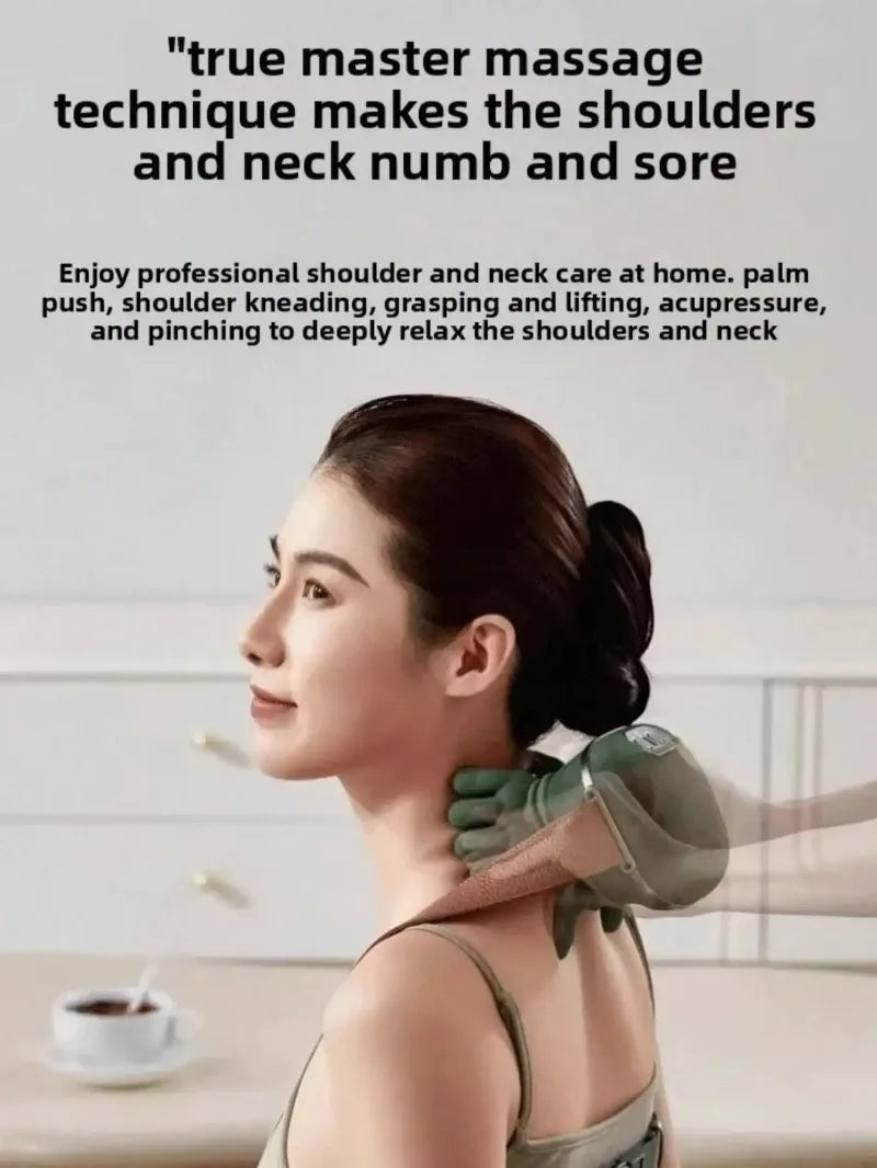 4D Shiatsu Neck Shoulder Massager Wireless Heat Finger Massage Technology