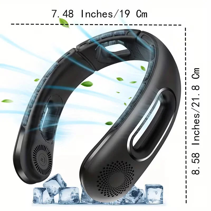 Portable Rechargeable Neck Fan Bladeless Hands Free 4 Speeds Travel