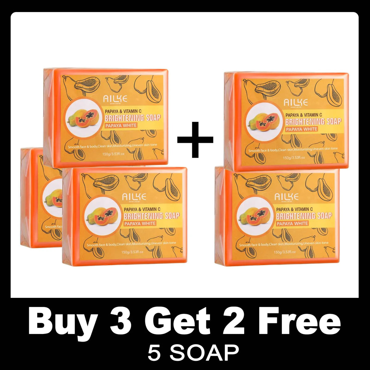 AILKE Organic Papaya Handmade Whitening Soap For Face Body