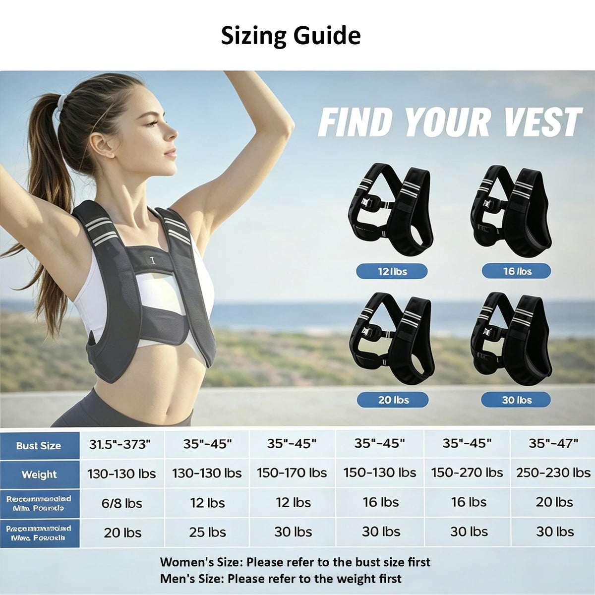Adjustable Weighted Training Vest With Reflective Outdoor Fitness Design