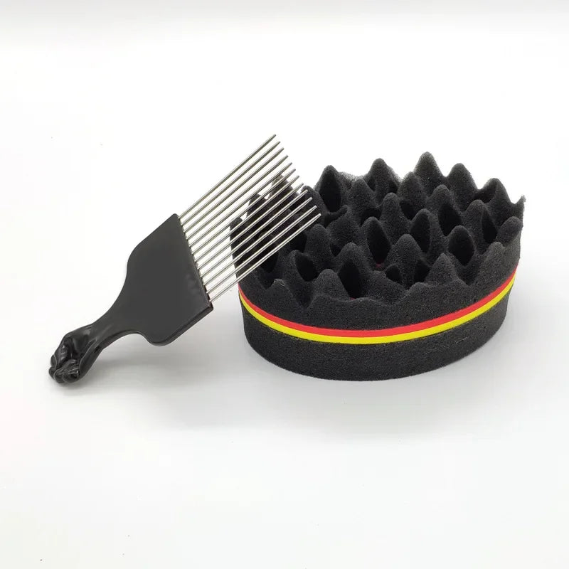 Oval Double Sided Twist Hair Sponge Brush For Natural Braids